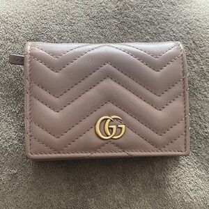 Gucci Beige Leather Wallet with Gold Logo
